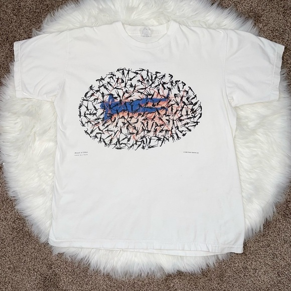 Vintage 1992 Peter Gabriel t shirt Zadok Ben David Blood of Eden Art White - Picture 1 of 5
